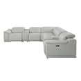 thumbnail image 3 of HomeRoots Italian Leather Power Reclining U Shaped Eight Piece Corner Sectional, 3 of 8