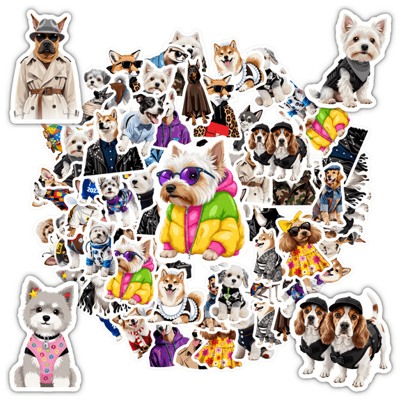 35pcs-50pcs Cuddly Dog Stickers Funny Stickers Stylish Stickers for Laptops Notebooks Suitcases