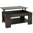 thumbnail image 3 of SuperDeal 38.6" Lift Top Coffee Table W/Extra Shift Rectangular MDF & Iron, Brown, 3 of 9