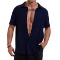 thumbnail image 6 of Njagoc3 Men's Casual Open Placket Short-Sleeve Shirt - Breathable Vacation & Commute Wear, 6 of 6
