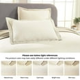 thumbnail image 4 of Superior Basketweave Cotton Decorative Bedspread and Sham Set, King, Ivory, 4 of 10