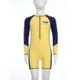 thumbnail image 5 of TiaoBug Boys Long Sleeve One Piece Rash Guard Swimsuit Water Sportswear UV Sun Protection Bathing Suits Yellow 9-10, 5 of 7