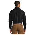 thumbnail image 2 of Port Authority Men's Long Sleeve Carefree Poplin Classic Fit Shirt Deep Black 4X-Large, 2 of 4