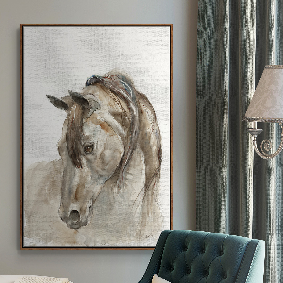 Dream with Me Framed Premium Gallery Wrapped Canvas - Ready to Hang - 25 x 37 - Walnut Floating Frame