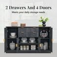 thumbnail image 4 of SinCiDo Farmhouse Fluted Buffet Cabinet with Storage, Kitchen Sideboard Cabinet with Adjustable Shelves for Dining Room, 4 of 6
