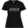 thumbnail image 3 of Inktastic Merry Christmas with Trees Women's Plus Size T-Shirt, 3 of 5