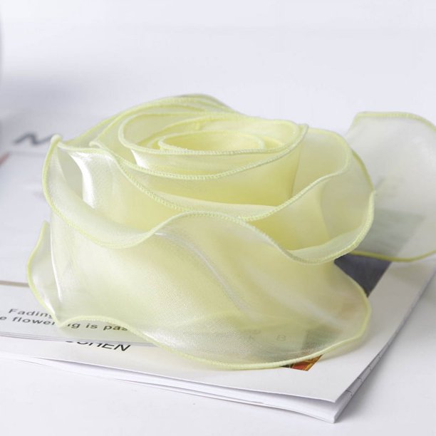 Xiao Hua Cinta de organza de 10 yardas, cinta transparente de polialgodón, cinta brillante para manualidades, para flores, ramos, guirnaldas, envoltura de regalos de boda, A14