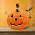 thumbnail image 6 of Darzheoy Halloween Pumpkin Lantern, Artificial Fake Harvest Pumpkins for Outdoor Indoor, Battery Operated Lighted Halloween Pumpkin Decorations Party Favor Gifts, 6 of 8