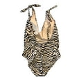 thumbnail image 2 of Social Standard by Sanctuary Women's Tie Knot Strap One Piece Swimsuit (Black/Tan Zebra, XXL), 2 of 3