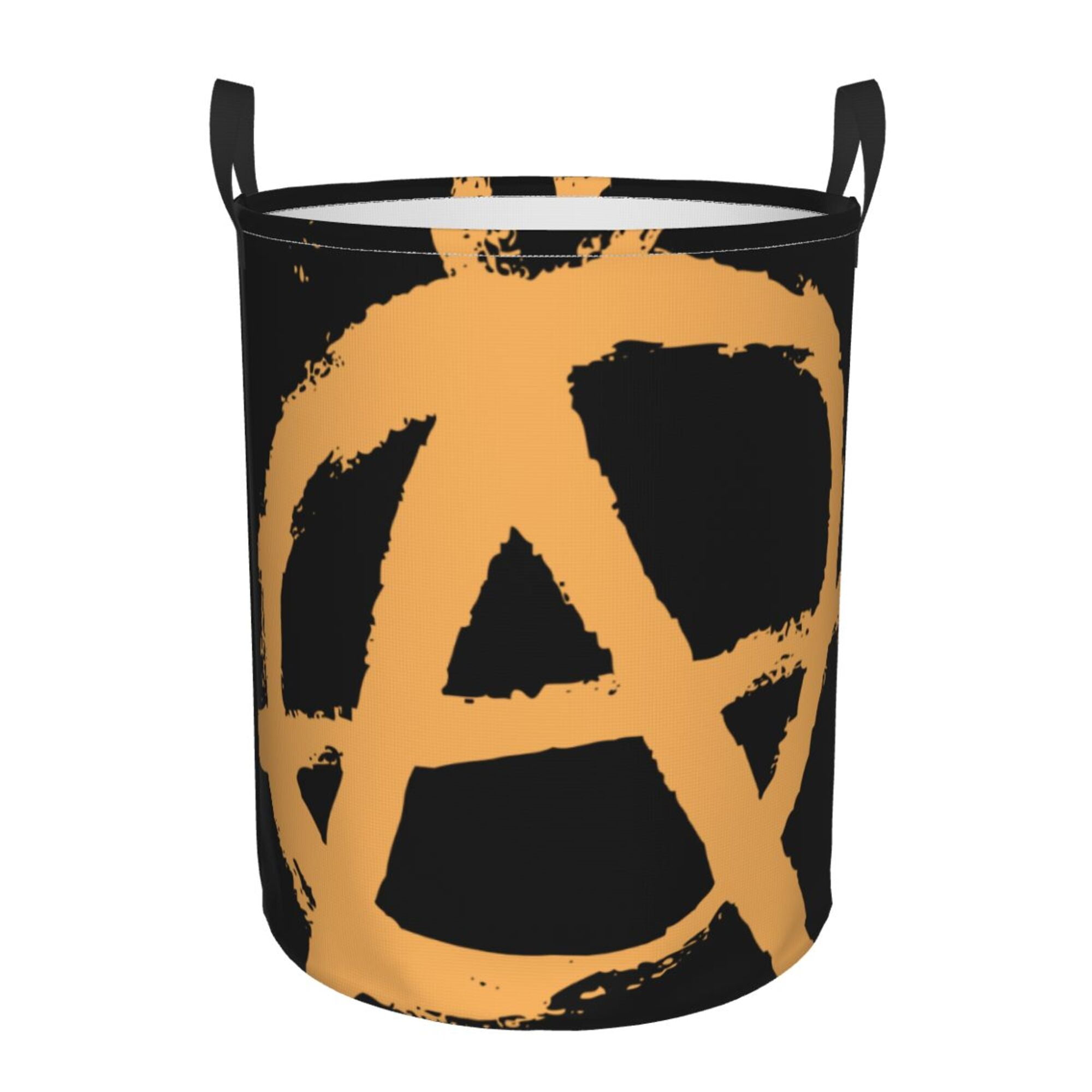 Abstract A Circular Painting Laundry Basket Organizer Collapsible