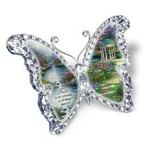 The Bradford Exchange Crystalline "Gardens of Paradise" Butterfly Sculptures with Artwork by Thomas Kinkade 6-Inches