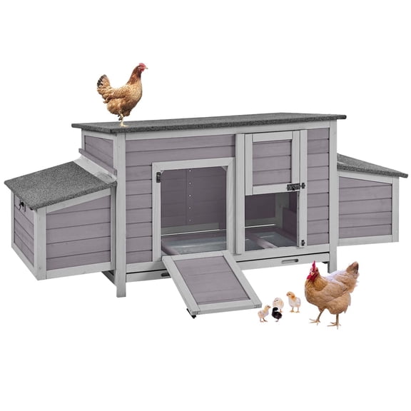 Aivituvin Wooden Chicken Coop Large Chicken House Outdoor for Duck Quail Hen Cage with 2 Nesting Boxes