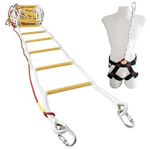 Emergency Fire Escape Rope Ladder for 34 Story Homes 32 ft Safety