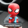 thumbnail image 4 of Figuras de acción de Marvel de Star Wars, juguetes calientes, modelo Deadpool, Spider Man, decoración de coche, muñeca de cabeza agitada, figura de Anime creativa de dibujos animados（Black Panther，, 4 of 5