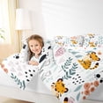 thumbnail image 4 of Homewish Kawaii Tiger Wildlife 3-Piece Full Size Comforter Sets for Child Boys Girls,Chic Floral Flower Bedding Comforter Set,Cartoon Animal Lightweight Bedding Sets,Super Cozy Room Decor,Reversible, 4 of 8