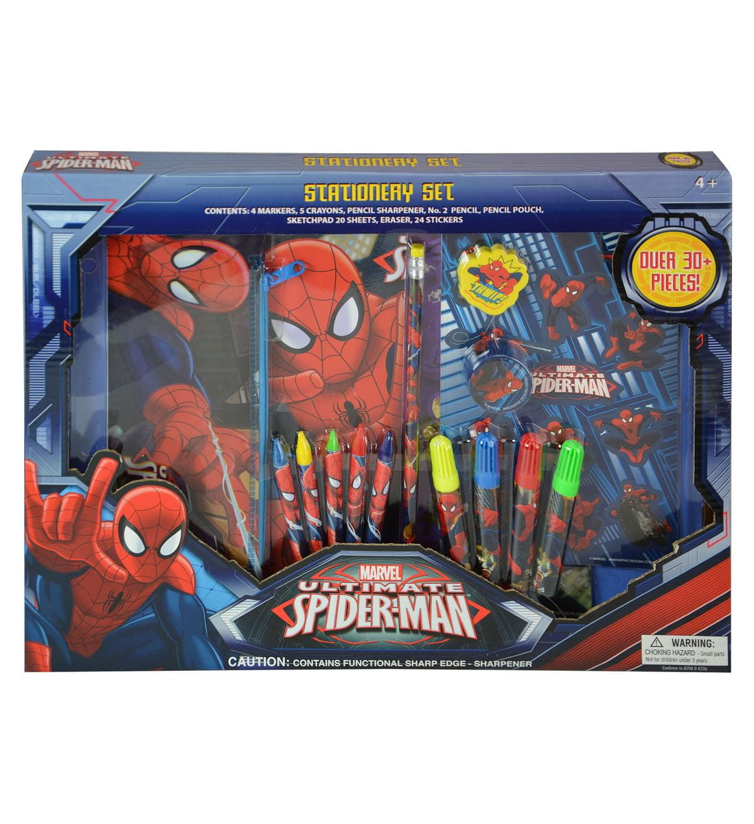 NEW Marvel Ultimate Spider-Man 7 Piece Fun Calculator Set and Notebook Pencils