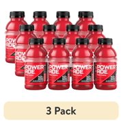 (3 pack) POWERADE Fruit Punch Electrolyte Sports Drink Bottles, 12 fl oz, 8 Pack