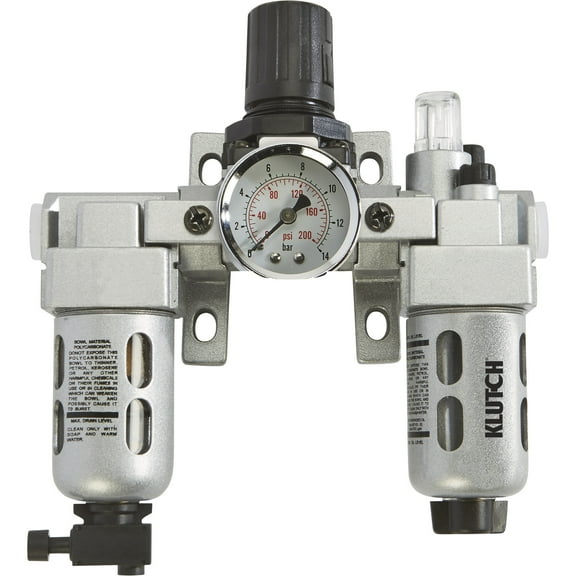 Klutch Air Compressor Filter–Regulator–Lubricator Combo, 1/4in., 18 CFM