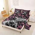 thumbnail image 2 of jejeloiu Pink Rose Cow Bed Sheets Kids,Western Print King Sheets,4 Pieces, 2 of 6