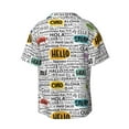 thumbnail image 2 of KLL Hello Print Men's Shirt Short Sleeve Button Down Summer Cuba Beach Shirts- 3X-Large, 2 of 7