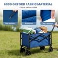 thumbnail image 4 of edx Collapsible Folding Wagon Cart, Lightweight Portable Garden Wagon with All-Terrain Wheels for Camping, Sports, Shopping, Blue, 4 of 8