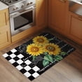 thumbnail image 3 of Summer Sunflowers Washable Area Rug 2 x 3 ft Yellow Floral Plants Retro Plaid Black White, Soft Non Slip Rugs Stain Repellent Indoor Felt Carpet for Living Dining Room Bedroom Home Office, 3 of 9