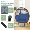 thumbnail image 3 of GVN Egg Chair Outdoor Indoor, Small Rattan Wicker Patio Lounger with 4 Cushions for for Patio, Balcony, Bedroom, Navy, 3 of 7