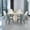 6 Blue Chairs+Tablee, variant on 59"Round Marble-Design Dining Set w/ 6 Grey Chairs+Table & Petal Base | 6-8 Seater for Kitchen/Dining Room