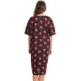 thumbnail image 3 of Just Love Short Sleeve Nightgown Sleep Dress for Women (Medium, Black - Red Heart), 3 of 3