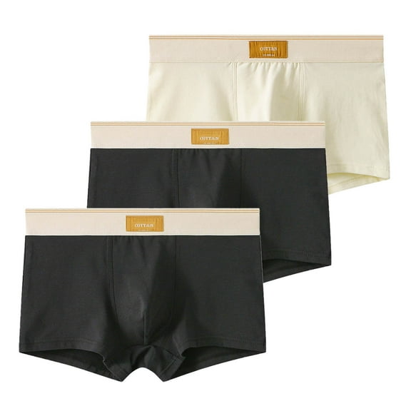 Gapacks Men's Cotton Boxer Briefs 3 Pack - Comfortable Breathable 100% Cotton Underwear, Blue, Size L - Durable Everyday Value for Men