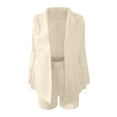 thumbnail image 4 of Baberdicy Top Shorts Women's Two-Piece Jacket Shorts Suit Temperament Fashion Casual Lapel Cardigan Short Suit Office Solid Suit Womens Blazer White, 4 of 6