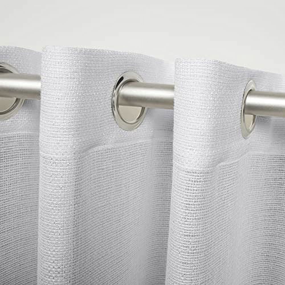 Exclusive Home Curtains Miami Semi-Sheer Textured Indoor/Outdoor Grommet Top Curtain Panel Pair, 54x84, Cloud Grey