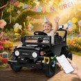 thumbnail image 7 of HHVEL 12V 7Ah Power-Wheels Jeep, Ride on Cars with Remote Control for Boys, 3 Speeds, Electric Cars for Kids 3-5, Spring Suspension, Bluetooth Music & LED Lights, Black, 7 of 7