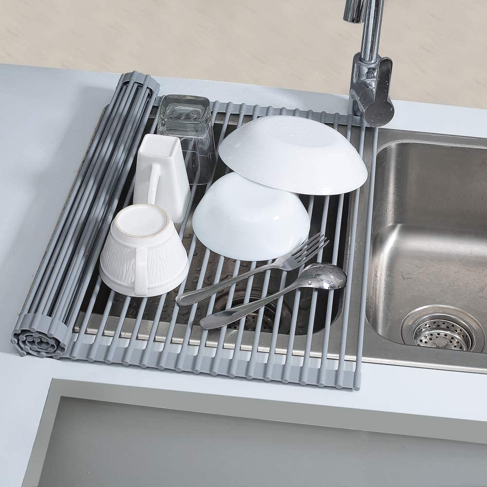 Sorbus Over the Sink Roll-Up Dish Drying Rack, Multipurpose Drying for ...
