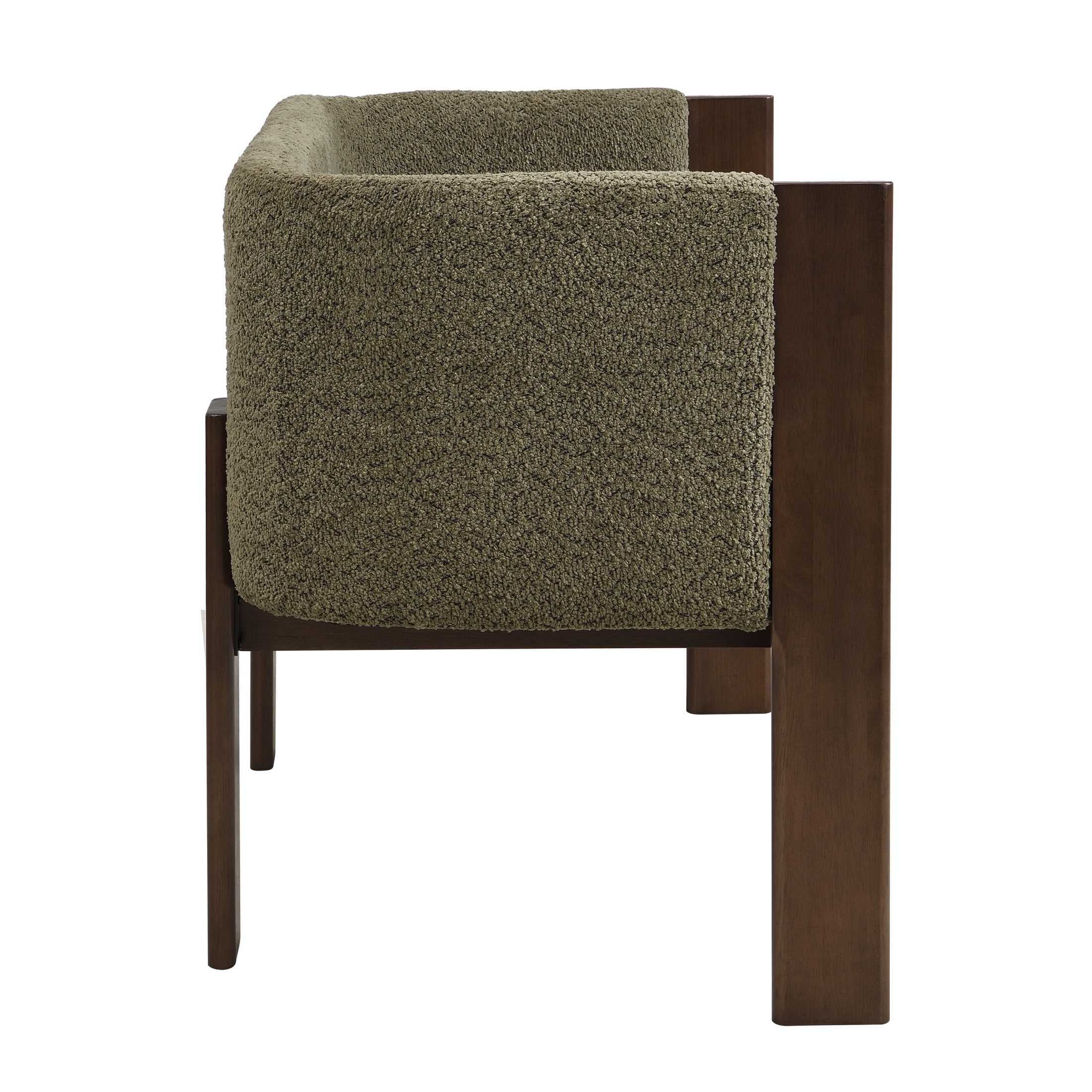 Christopher Knight Home 48.5" Upholstered Solid Loveseat, Modern 2-Seat Sofa, Walnut+Green