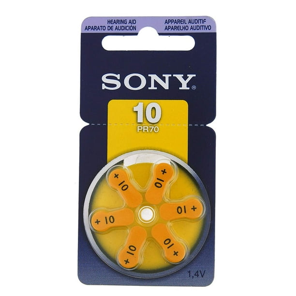 Batteries pour Aides Auditives Sony Taille 10 (PR70)