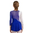 thumbnail image 5 of Lejafay Girls Sequins Long Sleeve Mesh Splice Ice Skating Dress Ballet Dance Leotard with Mesh Tutu Royal Blue 6, 5 of 7