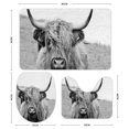 thumbnail image 3 of GZHJMY Bathroom Mat set of 3， Highland Cattle Closeup 3 Pieces Bath Mats Set for Bathroom, Vintage Style Non-Slip Washable Cover Floor Rug Decorations for Kitchen Bathroom Bedroom, 3 of 6
