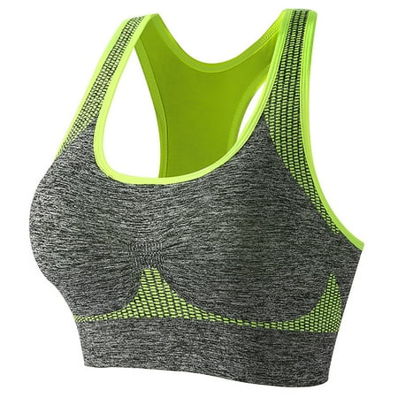 Elainilye Fashion Wireless Bras For Women Sports Bra Fitness Running Shockproof Yoga Tank Top Wirefree Comfort Training Bra Yellow