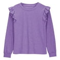 thumbnail image 5 of yocbz Teen Girl Long Sleeve Shirts Long Sleeve Tops for Girls, Warm Turtleneck Thermal Underwear for Kids Purple,Size for 7-8 Years, 5 of 5