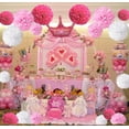 thumbnail image 4 of Paquete de 18, flor de pompón azul, juego de papel de decoración para fiestas, 4 of 5