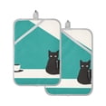 thumbnail image 7 of Yayeee Pot Holders Kitchen Heat Resistant with Pocket 7"x9.8" Cotton Oven Cooking Hot Pads, Black Cat and Coffee, 7 of 7