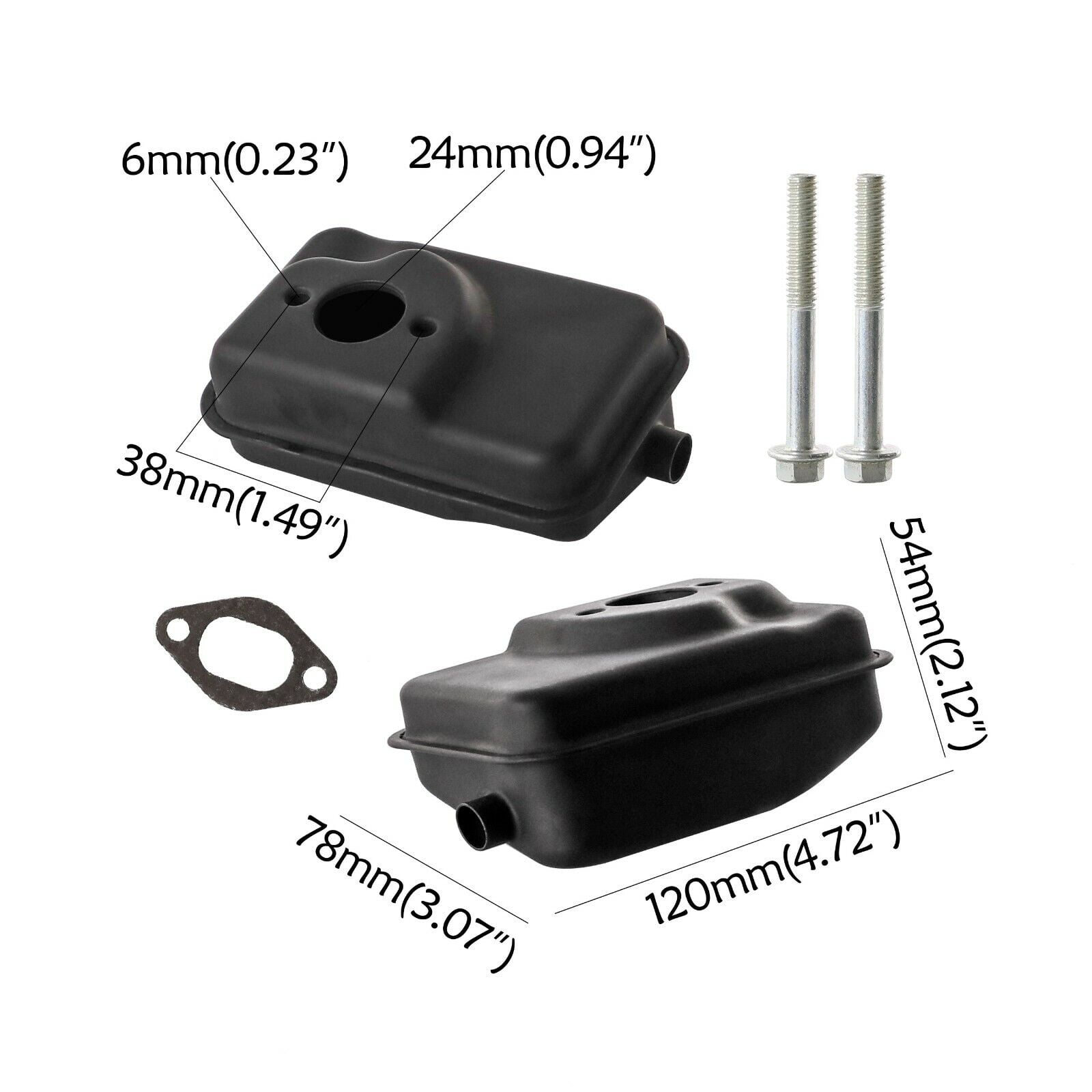 EXHAUST MUFFLER POCKET BIKE 2 STROKE MTA1 MTA2 CAG FUEL 47CC 49CC