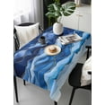 thumbnail image 6 of Navy Blue Ombre Table Cloth, Modern Moire Abstract Art Luxury Waterproof Tablecloth for Rectangle Tables, Reusable Washable Fabric Table Cover for Restaurant Kitchen Dining Tables 54"x108", 6 of 6