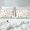 thumbnail image 4 of YST Kids Christmas Sheets Cartoon Xmas Decorations Pattern Sheet Set, Cute Christmas Bell Festival Deer Bed Sheets Set Snowflake Pine Tree Bedding Set Full With 2 Pillow Cases (White), 4 of 6