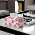 thumbnail image 2 of ZUXONGSY Cherry Blossom Tissue Box Cover Modern Decorative Tissue Box Organizer with Buckle Easy to Install PU Leather Household Tissue Holder for Women Gifts for Women Friends, 2 of 7