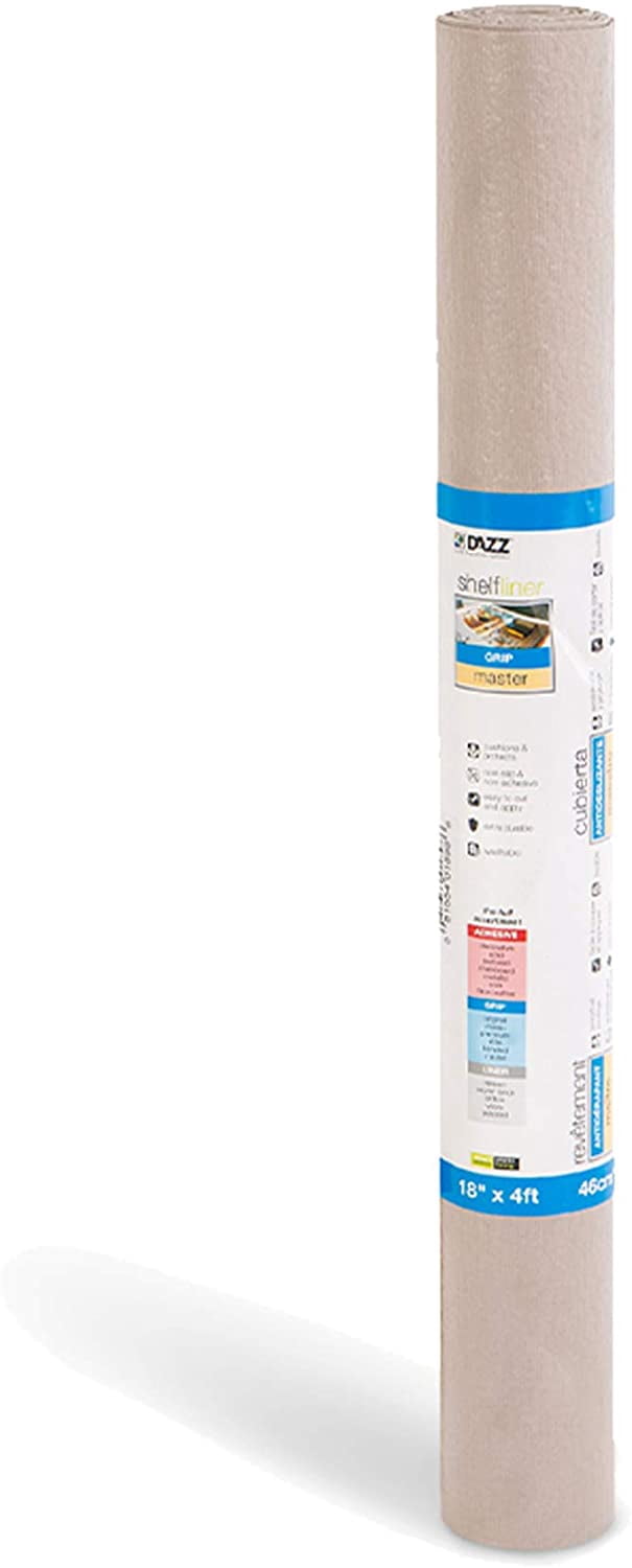 Smart Design Shelf Liner Master Solid Grip - 18 Inch x 4 Feet - Drawer Cabinet Non Adhesive Protection - Home and Kitchen - Taupe