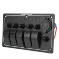 thumbnail image 1 of 5 Gang Toggole Switch Panel 12‑24V On Off Aluminum Red LED Indicator for Car Truck RV Yacht UTV, 1 of 3