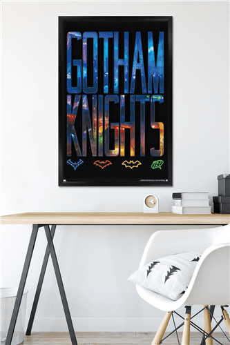 DC Comics Gotham Knights - Logos Wall Poster, 22.375" x 34" Framed