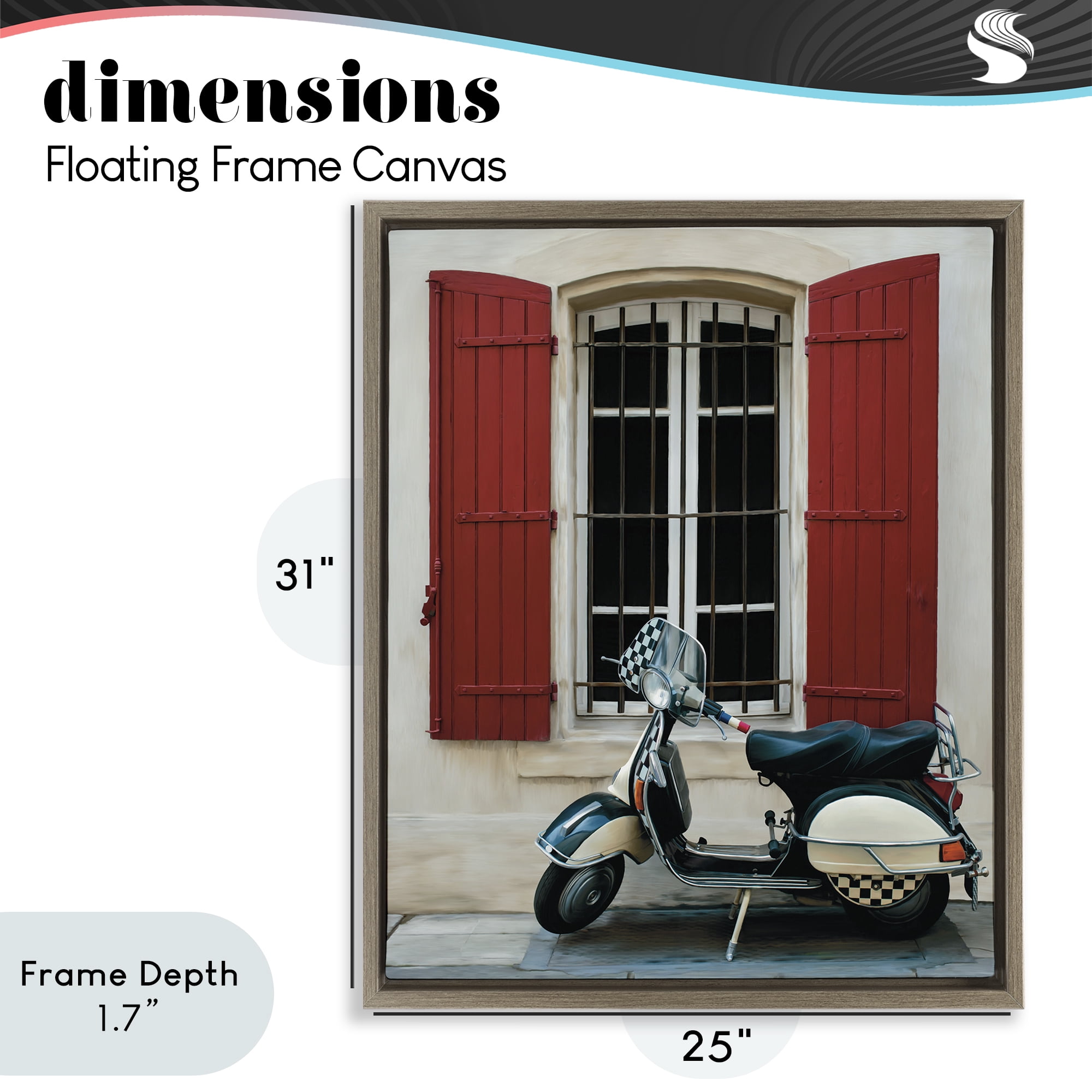 Stupell Industries Two Wheel Dream Brown Framed Floater Canvas Wall Art, design by Renel Peters
